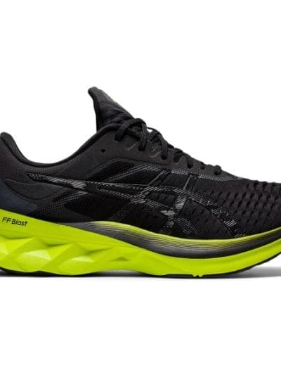 Fitness Mania - Asics NovaBlast - Mens Running Shoes - Black/Lime Zest