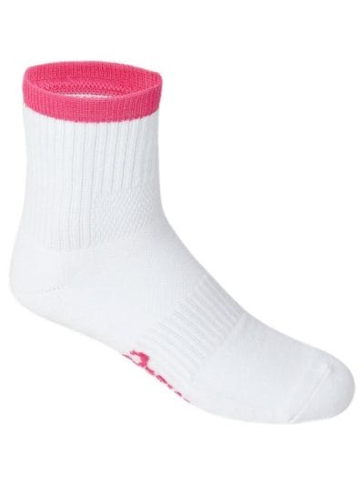 Fitness Mania - Asics Pace Quarter Socks - Brilliant White/Pink Cameo