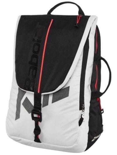Fitness Mania - Babolat Pure Strike 3 Pack Tennis Backpack Bag - White/Black/Red