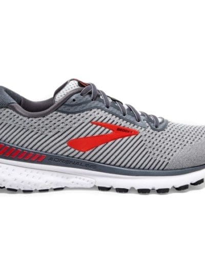 Fitness Mania - Brooks Adrenaline GTS 20 - Mens Running Shoes - Grey/Ebony/Red