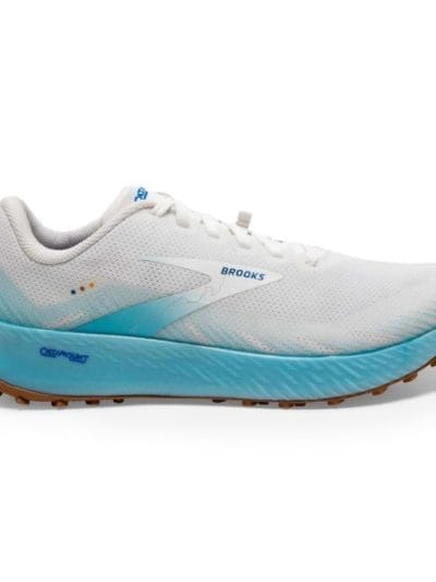 Fitness Mania - Brooks Catamount - Mens Trail Racing Shoes - White/Iced Aqua/Blue