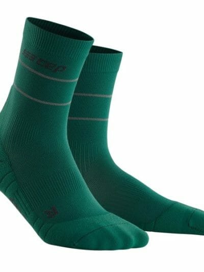 Fitness Mania - CEP Reflective Mid Cut Running Socks - Green