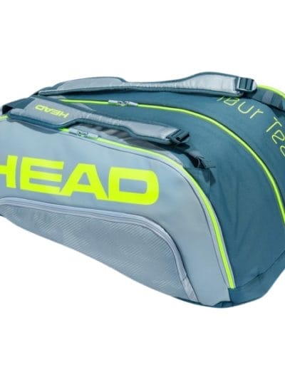 Fitness Mania - Head Tour Team Extreme 12R Monstercombi Tennis Racquet Bag - Grey/Neon Yellow