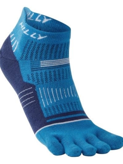 Fitness Mania - Hilly Toe Socklet - Running Socks - Electric Blue/Mid Blue/White