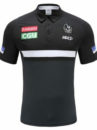 Fitness Mania - ISC Collingwood Magpies Mens Performance Polo Shirt 2020 - Black