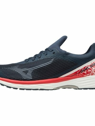 Fitness Mania - Mizuno Wave Duel Sonic - Mens Running Shoes - Dress Blues/High Risk Red/White
