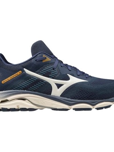 Fitness Mania - Mizuno Wave Inspire 16 - Mens Running Shoes - Mood Indigo/Snow White/Flame Orange