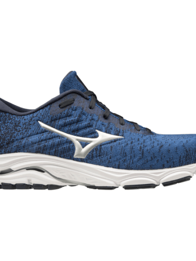 Fitness Mania - Mizuno Wave Inspire 16 Waveknit - Mens Running Shoes - Skydiver/Silver/Navy