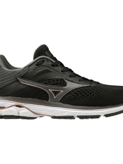 Fitness Mania - Mizuno Wave Rider 23 - Womens Running Shoes - Black/Dark Shadow/Champagne