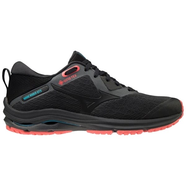 Fitness Mania - Mizuno Wave Rider GTX 2 - Womens Trail Running Shoes - Dark Shadow/Fiery Coral