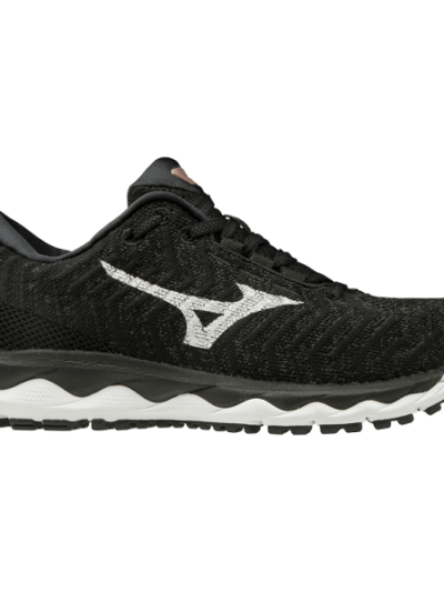 Fitness Mania - Mizuno Wave Sky Waveknit 3 - Womens Running Shoes - Black/White/Champagne