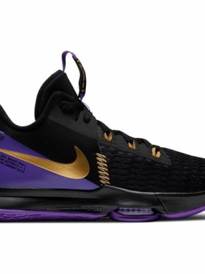Fitness Mania - Nike Lebron Witness V - Mens Basketball Shoes - Black/Metallic Gold/Fierce Purple