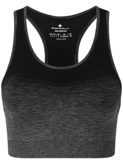 Fitness Mania - Ronhill Life Run Womens Sports Bra - Black/Grey Marl
