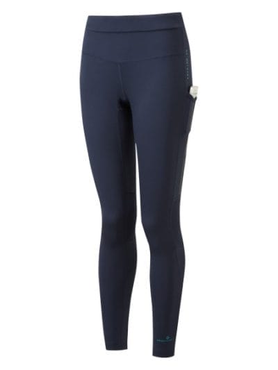 Fitness Mania - Ronhill Tech Revive Stretch Womens Running Tights - Deep Navy/Spa Green