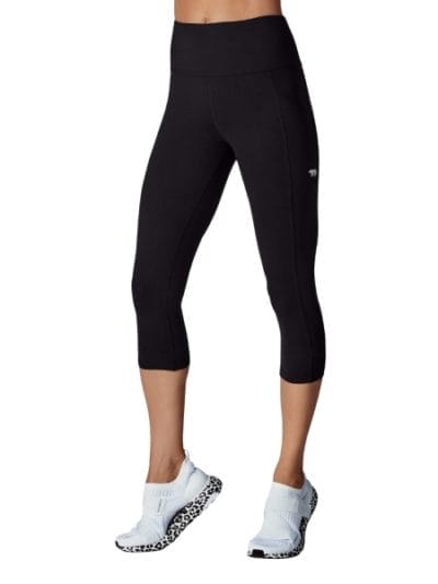 Fitness Mania - Running Bare Power Moves Ab Waisted Womens 7/8 Training Tights - Black