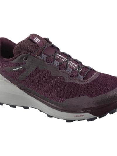 Fitness Mania - Salomon Sense Ride 3 - Womens Trail Running Shoes - Wine Tasting/Alloy/Burnt Coral