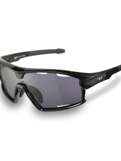 Fitness Mania - Sunwise Hybrid Air Chrome Sports Sunglasses - Matte Black/Smoke Mirror