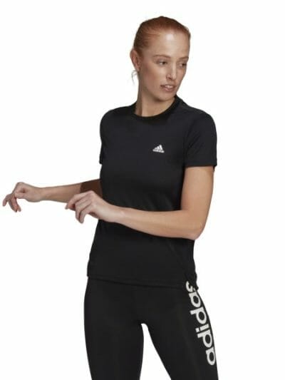 Fitness Mania - Adidas 3-Stripes Sport Womens Training T-Shirt - Black/White