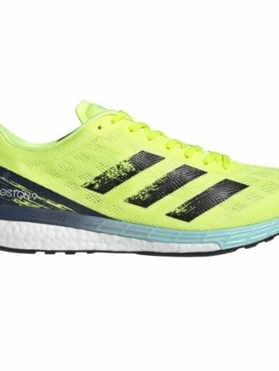 Fitness Mania - Adidas Adizero Boston 9 - Mens Running Shoes - Solar Yellow/Core Black/Clear Aqua