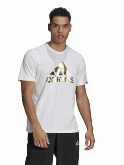 Fitness Mania - Adidas Badge Of Sports Foil Logo Mens T-Shirt - White