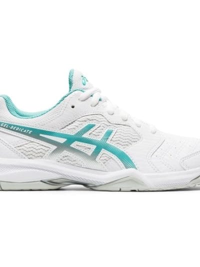 Fitness Mania - Asics Gel Dedicate 6 Hardcourt - Womens Tennis Shoes - White/Techno Cyan