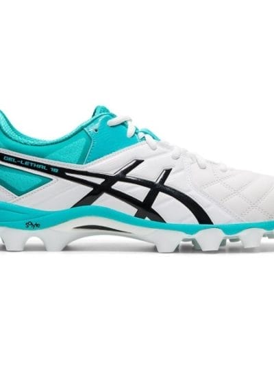 Fitness Mania - Asics Gel Lethal 18 - Mens Football Boots - White/Black/Teal