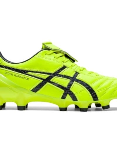 Fitness Mania - Asics Lethal Testimonial 4 IT - Mens Football Boots - Safety Yellow/Carrier Grey