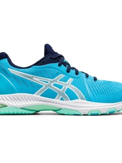 Fitness Mania - Asics Netburner Ballistic FF 2 - Womens Netball Shoes - Aquarium/White