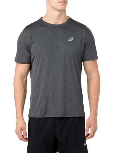 Fitness Mania - Asics Silver Mens Short Sleeve Running T-Shirt - Dark Grey