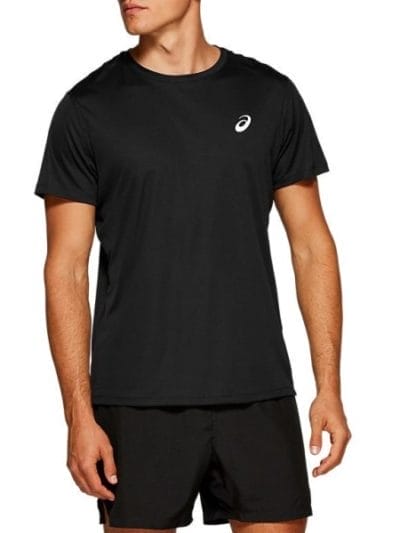 Fitness Mania - Asics Silver Mens Short Sleeve Running T-Shirt - Performance Black