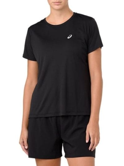 Fitness Mania - Asics Silver Womens Short Sleeve Running T-Shirt - Black