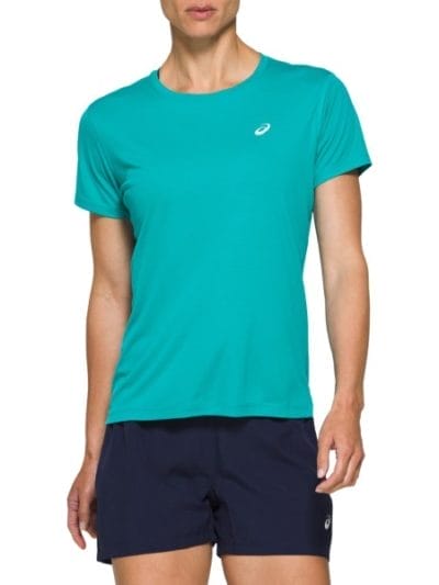 Fitness Mania - Asics Silver Womens Short Sleeve Running T-Shirt - Lagoon