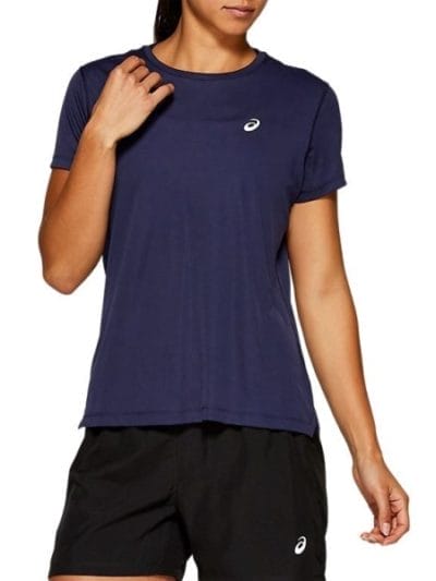 Fitness Mania - Asics Silver Womens Short Sleeve Running T-Shirt - Peacoat