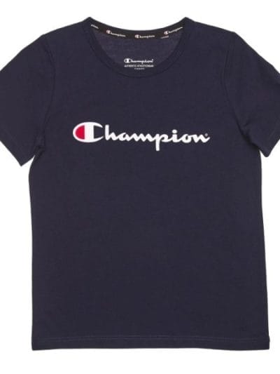Fitness Mania - Champion Script Kids T-Shirt - Navy