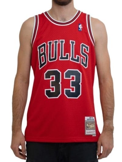 Fitness Mania - Mitchell & Ness Chicago Bulls Scottie Pippen 1997-98 NBA Swingman Mens Basketball Jersey - Red/Black