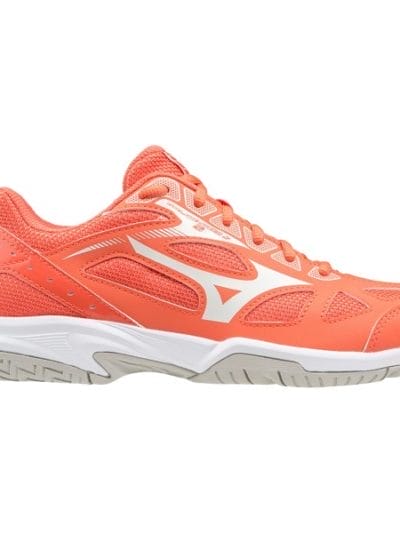 Fitness Mania - Mizuno Cyclone Speed 2 - Kids Netball Shoes - Living Coral/Snow White