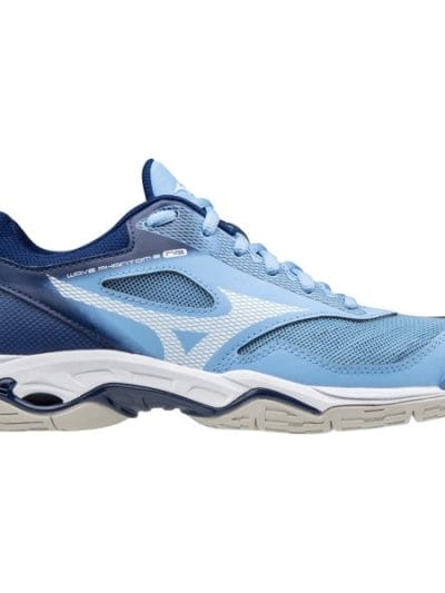 Fitness Mania - Mizuno Wave Phantom 2 - Womens Netball Shoes - Della Robia Blue/White