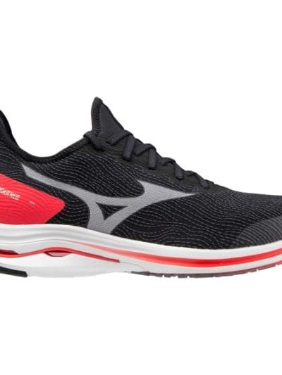 Fitness Mania - Mizuno Wave Rider Neo - Mens Running Shoes - Black/White/Ignition Red