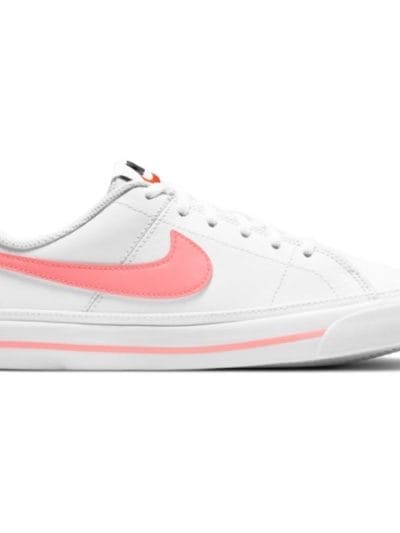 Fitness Mania - Nike Court Legacy GS - Kids Sneakers - White/Sunset Pulse