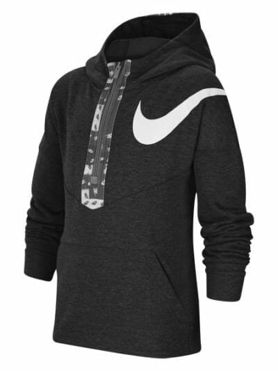 Fitness Mania - Nike Dri-Fit Graphic Half Zip Kids Training Hoodie - Black