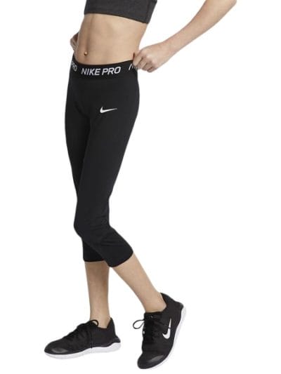 Fitness Mania - Nike Pro Capri Older Kids Girls Training Tights - Black/White