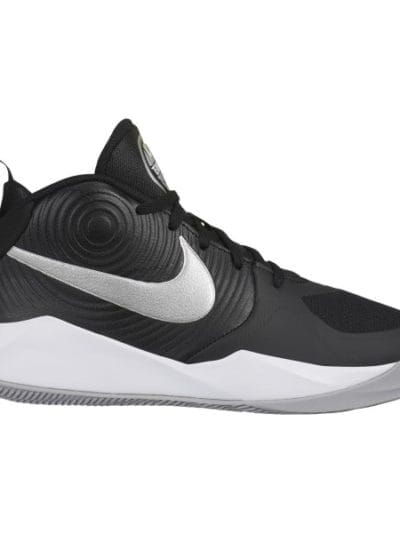 Fitness Mania - Nike Team Hustle D 9 GS - Kids Basketball Shoes - Black/Metallic Silver