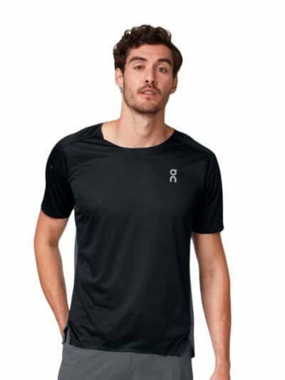 Fitness Mania - On Running Performance-T Mens Running T-Shirt - Black/Shadow