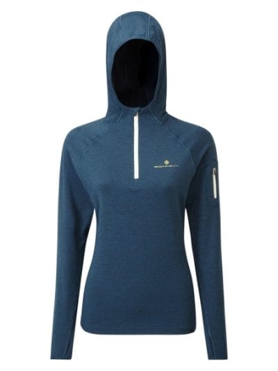 Fitness Mania - Ronhill Life Workout Womens Training Hoodie - Legion Blue Marl