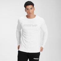 Fitness Mania - MP Men's Outline Graphic Long Sleeve Top - White - XXXL