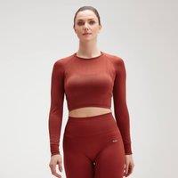 Fitness Mania - MP Women's Shape Seamless Ultra Long Sleeve Crop Top - Burnt Red - L