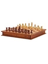 Fitness Mania - Jenjo Portable Carved Wooden Chess & Checker Set