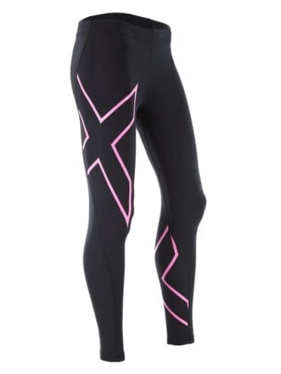 Fitness Mania - 2XU Womens Compression Tights - Black/Fluro Pink