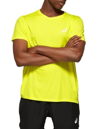 Fitness Mania - Asics Silver Mens Short Sleeve Running T-Shirt - Sour Yuzu