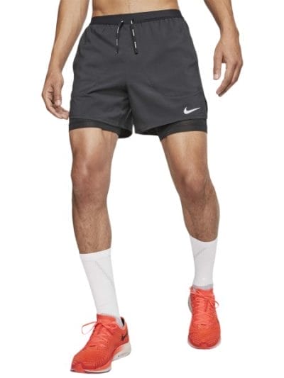 Fitness Mania - Nike Flex Stride 2-In-1 5 Inch Mens Running Shorts - Black/Reflective Silver